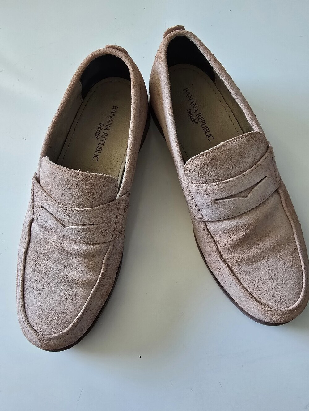 Banana Republic Ortholite Suede Pink Penny Loafers Size 9